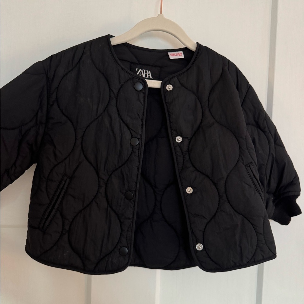 Zara Kids Black Quilted Jacket